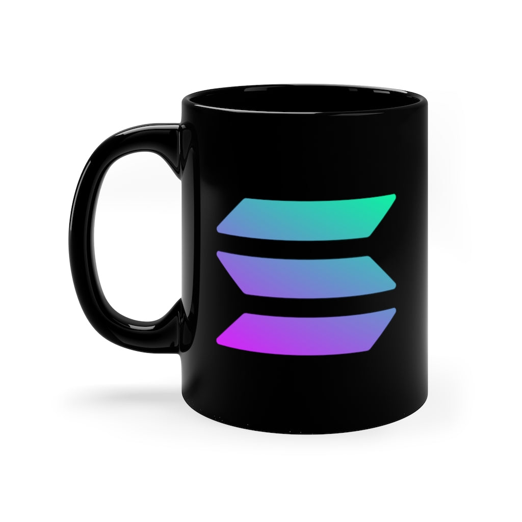 Solana (SOL) Cryptocurrency Symbol Black Mug
