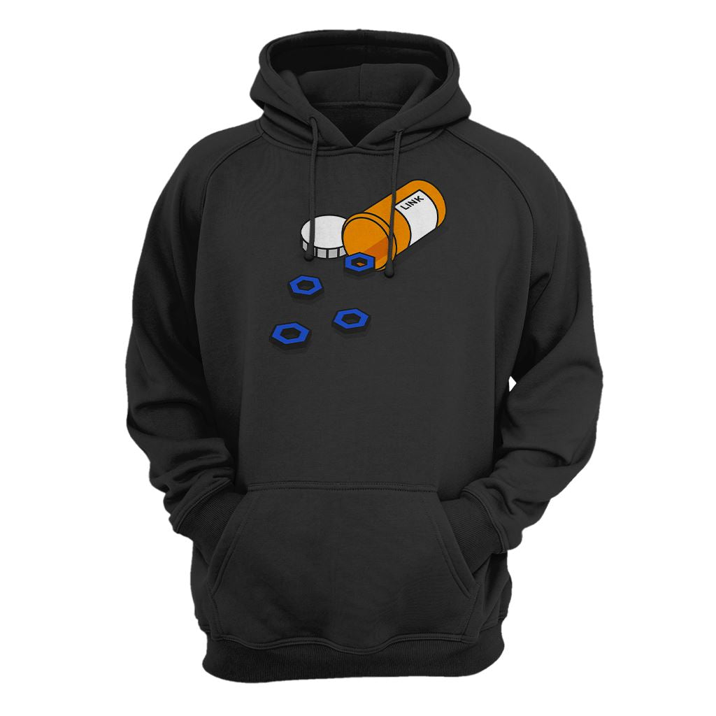Addicted to Chainlink, LINK Crypto Medicine Hoodie