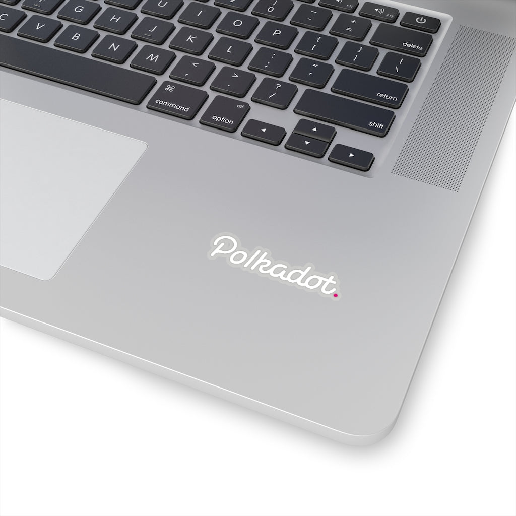 Polkadot (DOT) Cryptocurrency Symbol White Stickers