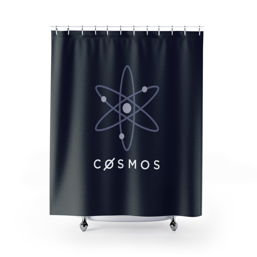 Cosmos (ATOM) Cryptocurrency Symbol Shower Curtains