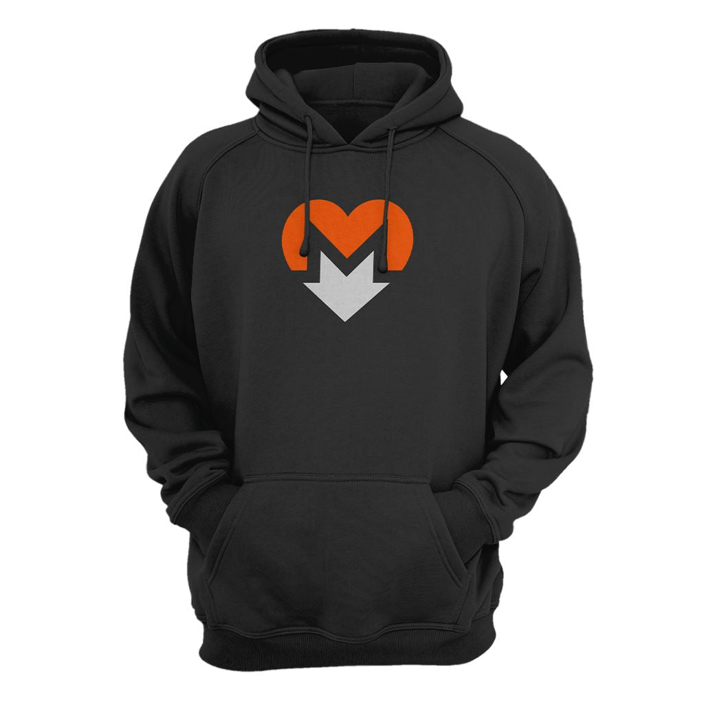 Monero XMR Crypto Heart Symbol Hoodie