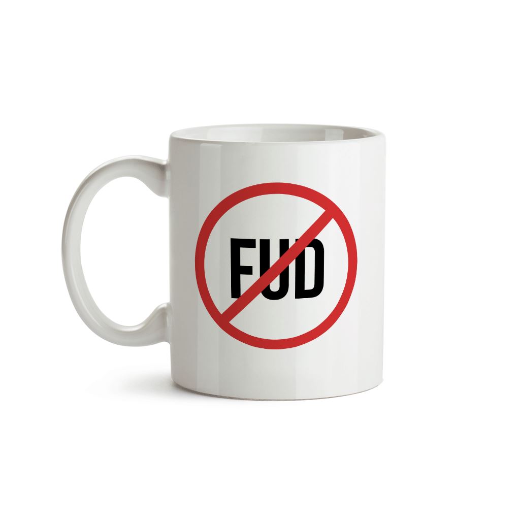 No Fud (Fear, Uncertainty and Doubt) Mug - Crypto Wardrobe Bitcoin Ethereum Crypto Clothing Merchandise Gear T-shirt hoodie