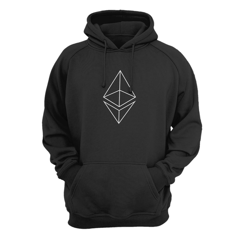 Ethereum Outline Logo Hoodie - Crypto Wardrobe Bitcoin Ethereum Crypto Clothing Merchandise Gear T-shirt hoodie